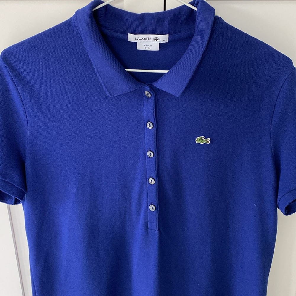 Lacoste Marine Blue Short Sleeve Pique Polo-L - Picture 6 of 7